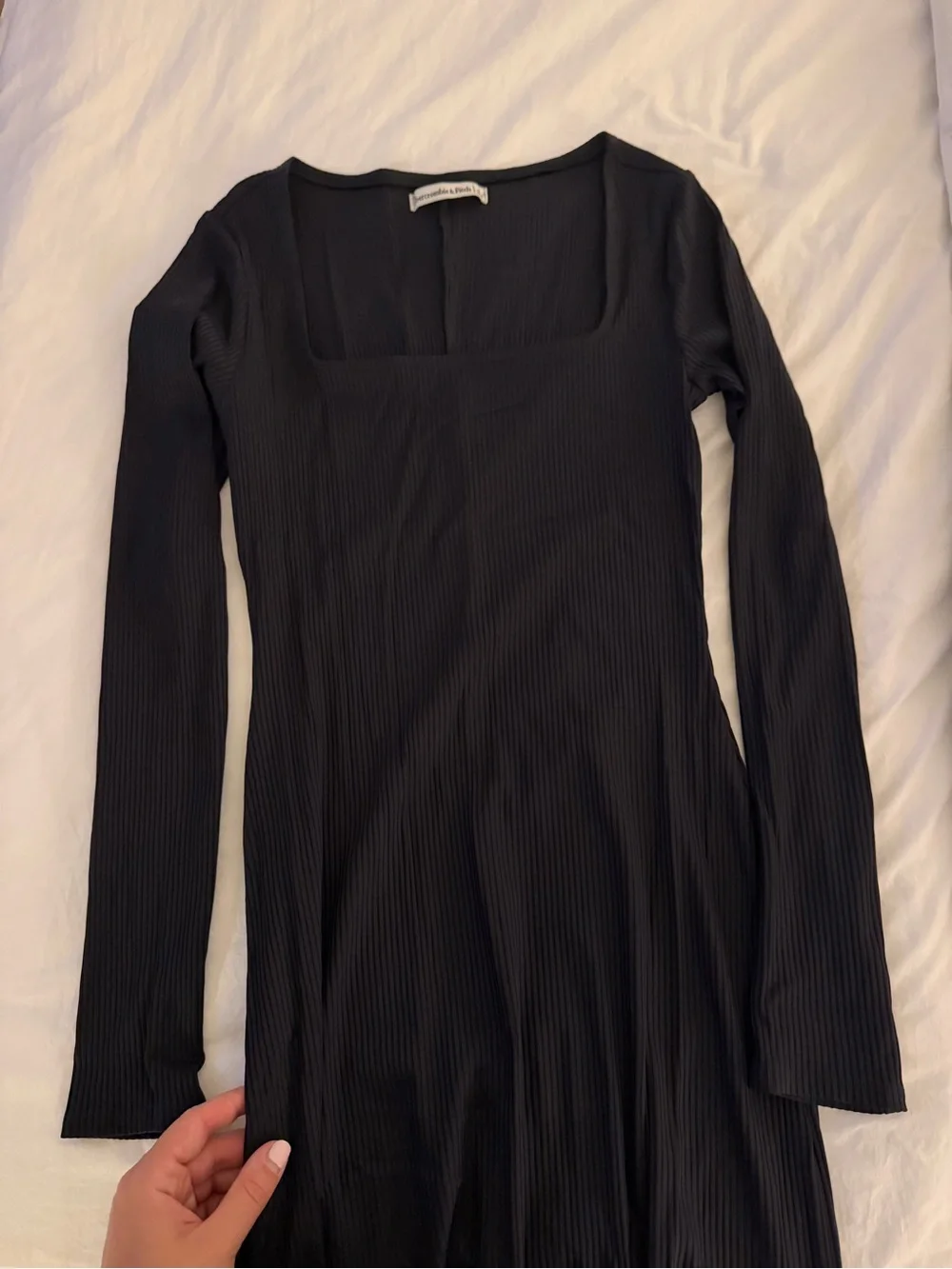 Abercrombie Black Ribbed Long Sleeve Dress